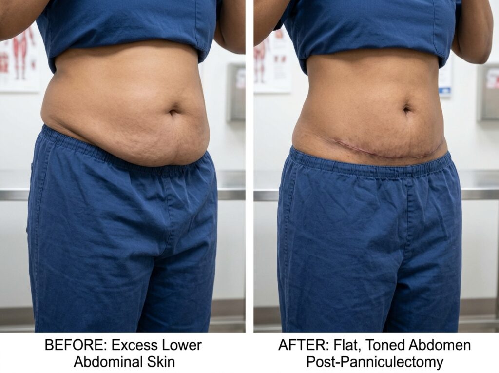lower belly skin removal