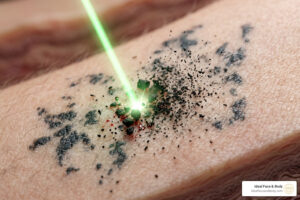 laser breaking down ink particles